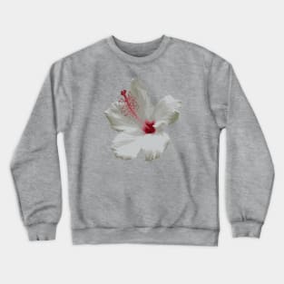 Pure White Hibiscus Tropical Flower Vector Crewneck Sweatshirt